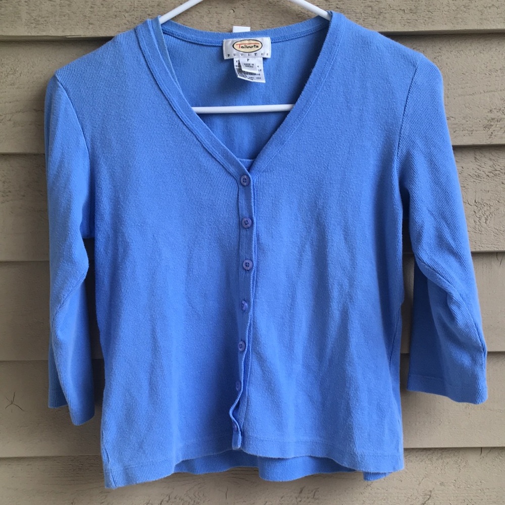 Talbots blue v neck 3/4 sleeve shirt with tank
